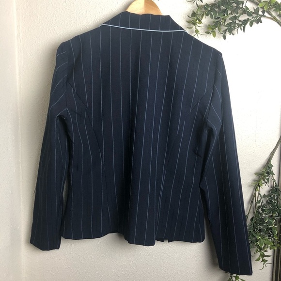 Sag Harbor Blue stripes career jacket size 8 - Picture 2 of 5